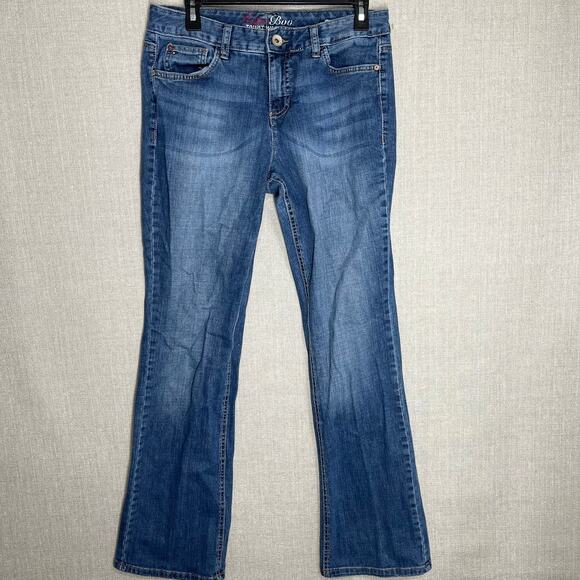 Tommy Hilfiger Bootcut Jeans Women Size 8 Long Dark Wash Blue Denim Mid Rise - Picture 1 of 5